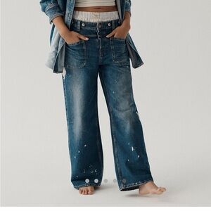 We The Free Blue Distressed Women Jeans